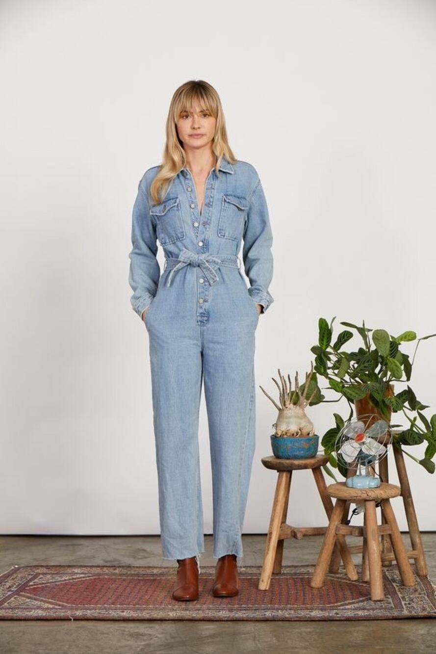 Boyish Women's Blue Denim Long Sleeve Coveralls Size XS/S
